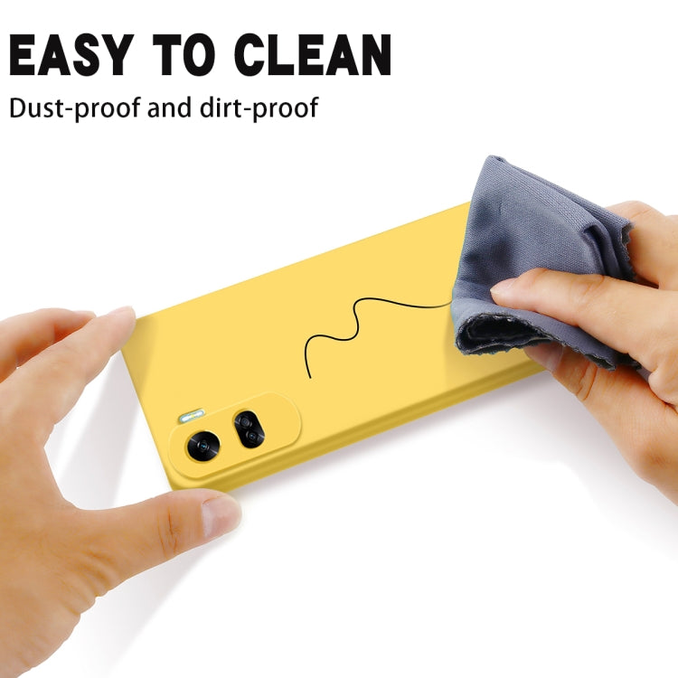 For Honor 90 Lite / X50i Solid Color Liquid Silicone Dropproof Full Coverage Phone Case(Yellow) - Honor Cases by buy2fix | Online Shopping UK | buy2fix