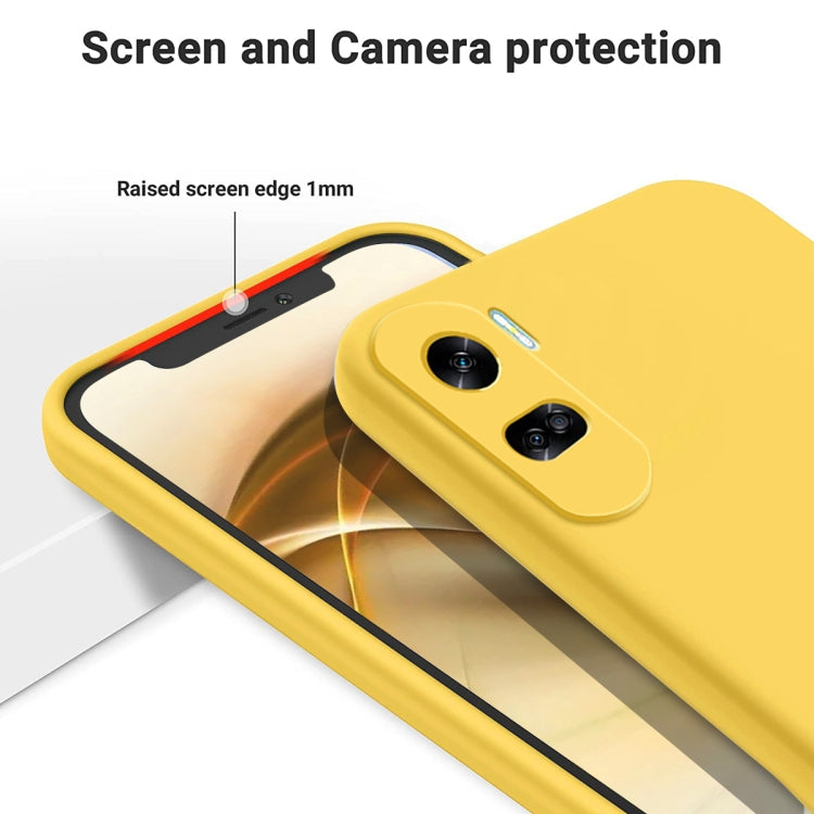 For Honor 90 Lite / X50i Solid Color Liquid Silicone Dropproof Full Coverage Phone Case(Yellow) - Honor Cases by buy2fix | Online Shopping UK | buy2fix
