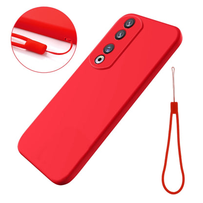 For Honor 90 Pro Solid Color Liquid Silicone Dropproof Full Coverage Phone Case(Red) - Honor Cases by buy2fix | Online Shopping UK | buy2fix