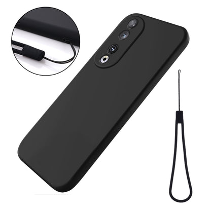 For Honor 90 Solid Color Liquid Silicone Dropproof Full Coverage Phone Case(Black) - Honor Cases by buy2fix | Online Shopping UK | buy2fix