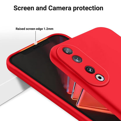 For Honor 90 Solid Color Liquid Silicone Dropproof Full Coverage Phone Case(Red) - Honor Cases by buy2fix | Online Shopping UK | buy2fix