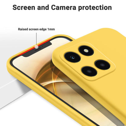 For Honor X6a Solid Color Liquid Silicone Dropproof Full Coverage Phone Case(Yellow) - Honor Cases by buy2fix | Online Shopping UK | buy2fix