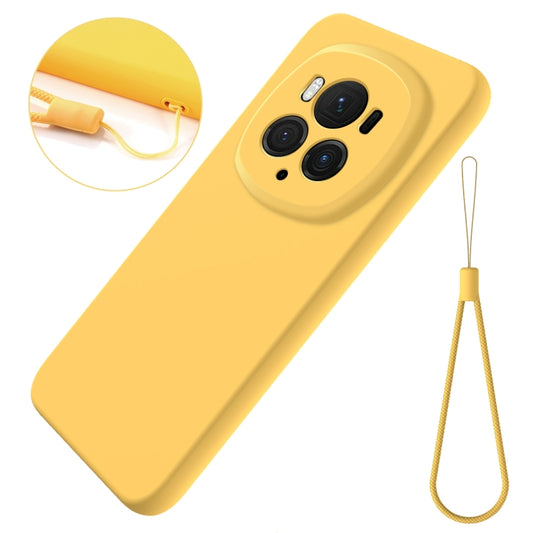 For Honor Magic6 Pro Solid Color Liquid Silicone Dropproof Full Coverage Phone Case(Yellow) - Honor Cases by buy2fix | Online Shopping UK | buy2fix