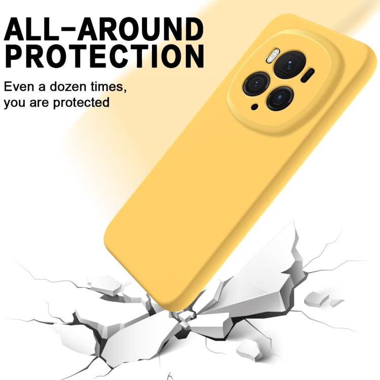 For Honor Magic6 Pro Solid Color Liquid Silicone Dropproof Full Coverage Phone Case(Yellow) - Honor Cases by buy2fix | Online Shopping UK | buy2fix