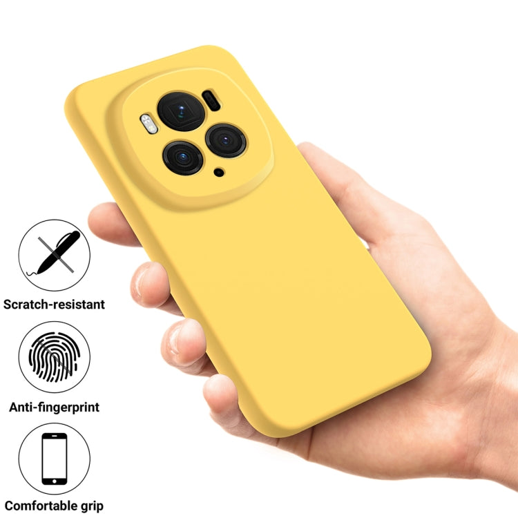 For Honor Magic6 Pro Solid Color Liquid Silicone Dropproof Full Coverage Phone Case(Yellow) - Honor Cases by buy2fix | Online Shopping UK | buy2fix