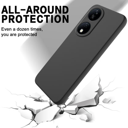 For Honor 90 Smart Solid Color Liquid Silicone Dropproof Full Coverage Phone Case(Black) - Honor Cases by buy2fix | Online Shopping UK | buy2fix
