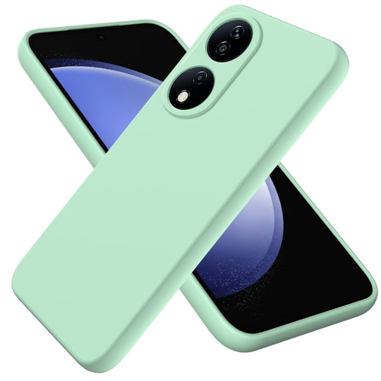 For Honor 90 Smart Solid Color Liquid Silicone Dropproof Full Coverage Phone Case(Green)