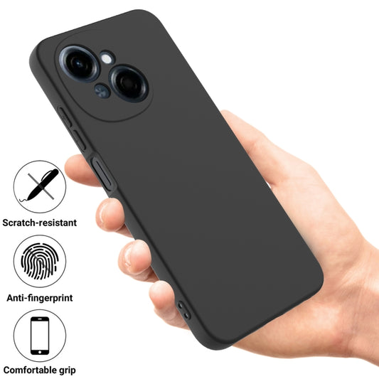 For Tecno Pop 9 4G / Spark Go 1 Solid Color Liquid Silicone Dropproof Full Coverage Phone Case(Black) by buy2fix
