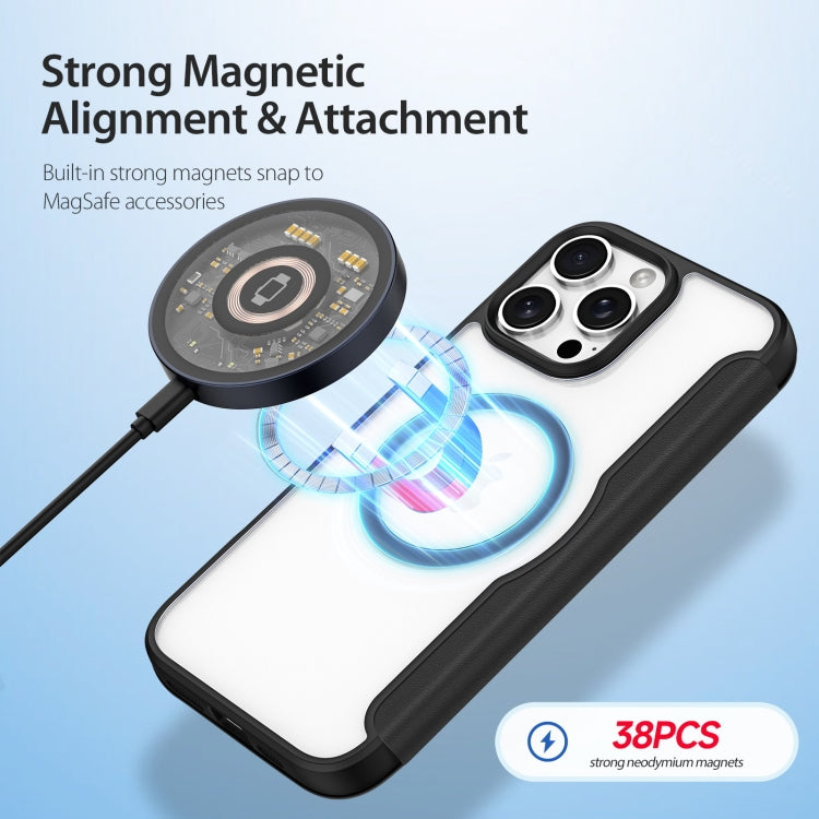 For iPhone 16 Pro DUX DUCIS Skin X Pro Series Magsafe PC + TPU Phone Leather Case(Black) by DUX DUCIS