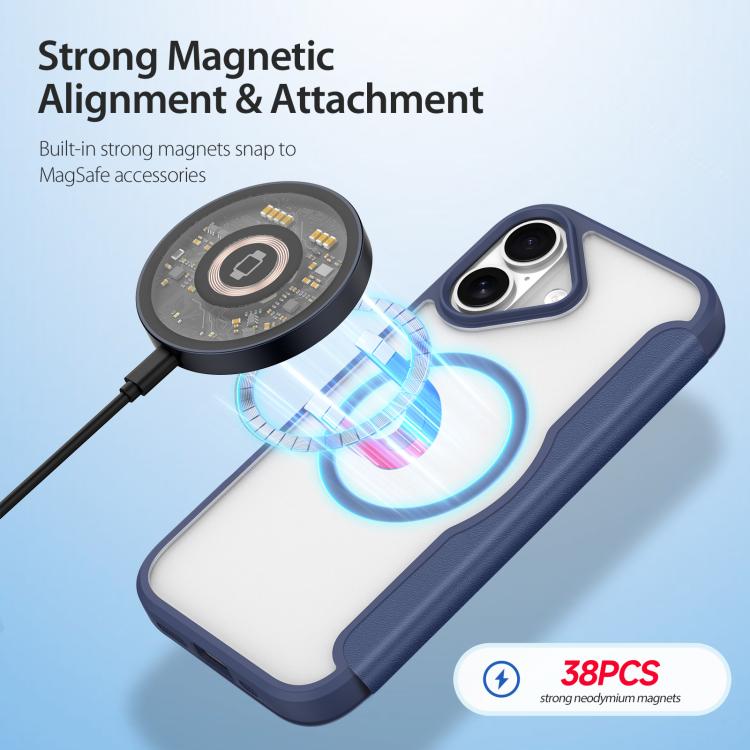 For iPhone 17 DUX DUCIS Skin X Pro Series Magsafe PC + TPU Phone Leather Case(Blue) - iPhone 17 Cases by DUX DUCIS | Online Shopping UK | buy2fix