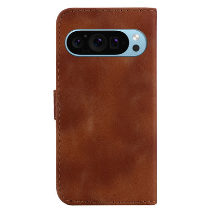 For Google Pixel 9 Pro Seven-shaped Embossed Leather Phone Case(Brown) by buy2fix