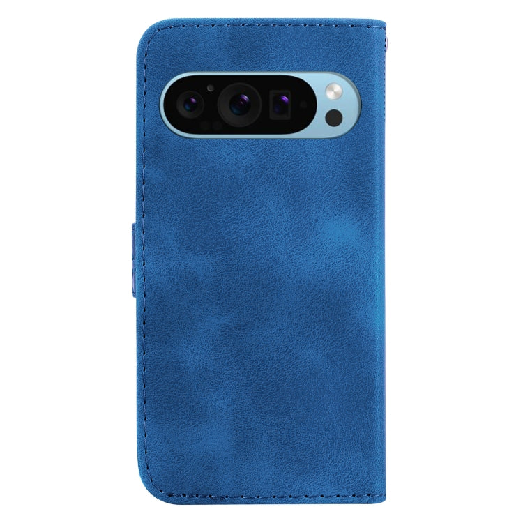 For Google Pixel 9 Pro Seven-shaped Embossed Leather Phone Case(Blue) by buy2fix