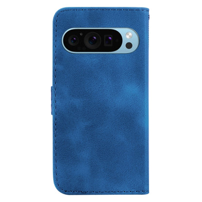 For Google Pixel 9 Pro Seven-shaped Embossed Leather Phone Case(Blue) by buy2fix