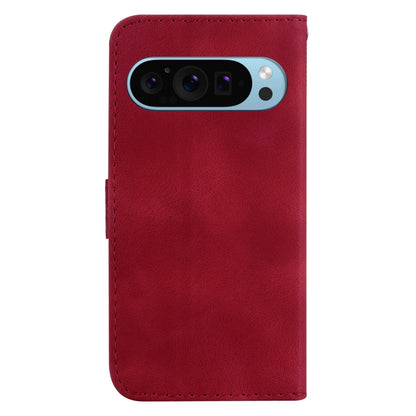 For Google Pixel 9 Pro Seven-shaped Embossed Leather Phone Case(Red) by buy2fix