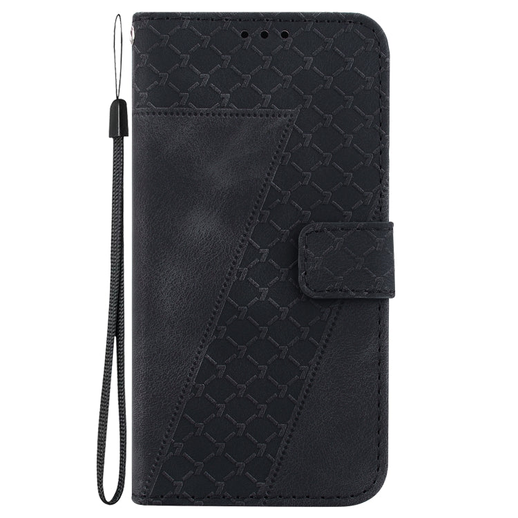For Google Pixel 9 Pro Seven-shaped Embossed Leather Phone Case(Black) by buy2fix
