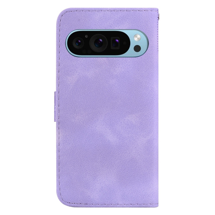 For Google Pixel 9 Seven-shaped Embossed Leather Phone Case(Purple) by buy2fix