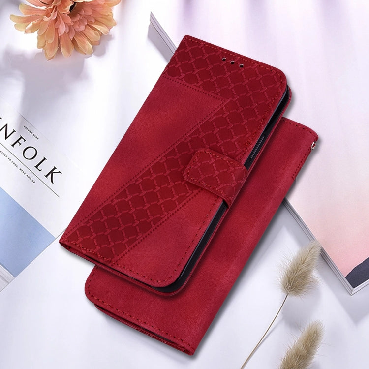 For Google Pixel 9 Seven-shaped Embossed Leather Phone Case(Red) by buy2fix