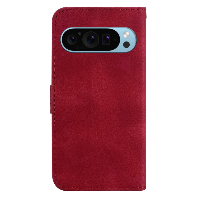 For Google Pixel 9 Seven-shaped Embossed Leather Phone Case(Red) by buy2fix
