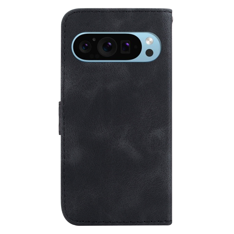 For Google Pixel 9 Seven-shaped Embossed Leather Phone Case(Black) by buy2fix