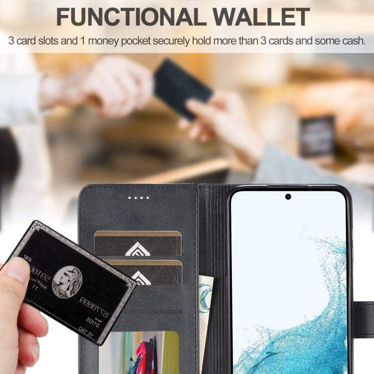 For Samsung Galaxy S23 FE 5G LC.IMEEKE Calf Texture Leather Phone Case(Black) - Galaxy S23 FE 5G Cases by LC.IMEEKE | Online Shopping UK | buy2fix