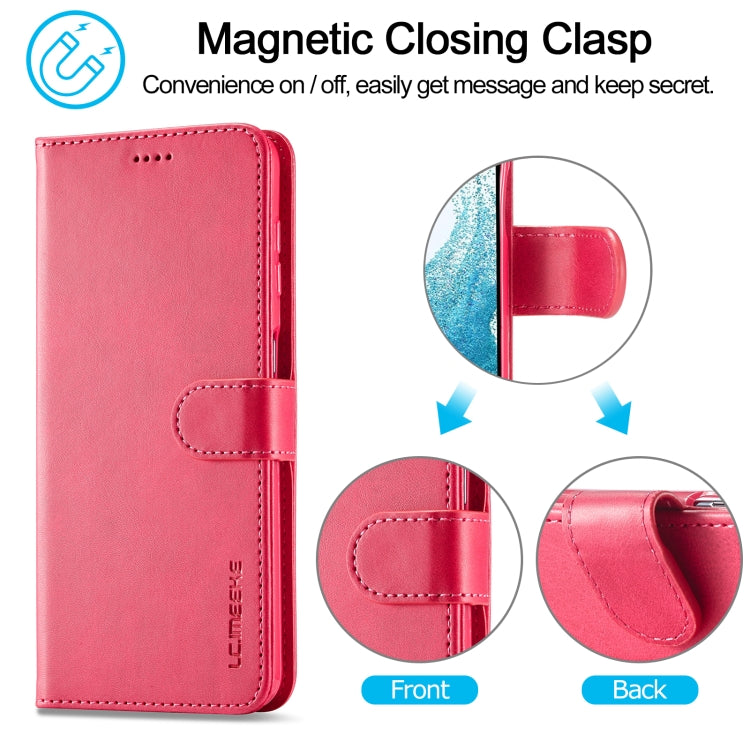 For Samsung Galaxy S23 FE 5G LC.IMEEKE Calf Texture Leather Phone Case(Red) - Galaxy S23 FE 5G Cases by LC.IMEEKE | Online Shopping UK | buy2fix