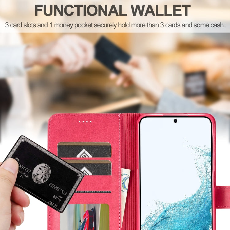 For Samsung Galaxy S23 FE 5G LC.IMEEKE Calf Texture Leather Phone Case(Red) - Galaxy S23 FE 5G Cases by LC.IMEEKE | Online Shopping UK | buy2fix
