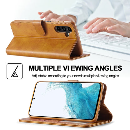 For Samsung Galaxy S23 FE 5G LC.IMEEKE Calf Texture Leather Phone Case(Brown) - Galaxy S23 FE 5G Cases by LC.IMEEKE | Online Shopping UK | buy2fix