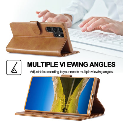 For Samsung Galaxy S24 Ultra 5G LC.IMEEKE Calf Texture Leather Phone Case(Brown) - Galaxy S24 Ultra 5G Cases by LC.IMEEKE | Online Shopping UK | buy2fix