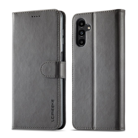 For Samsung Galaxy A55 5G LC.IMEEKE Calf Texture Leather Phone Case(Grey)