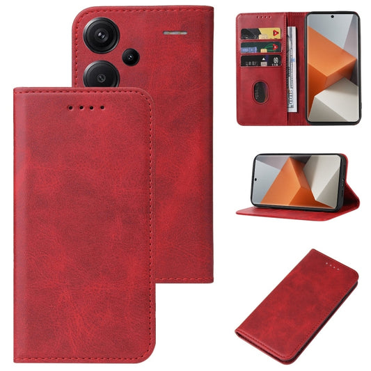 For Xiaomi Redmi Note 13 Pro+ Magnetic Closure Leather Phone Case(Red) - Xiaomi Cases by buy2fix | Online Shopping UK | buy2fix