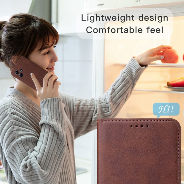 For Xiaomi 14 Magnetic Closure Leather Phone Case(Brown) - Xiaomi Cases by buy2fix | Online Shopping UK | buy2fix