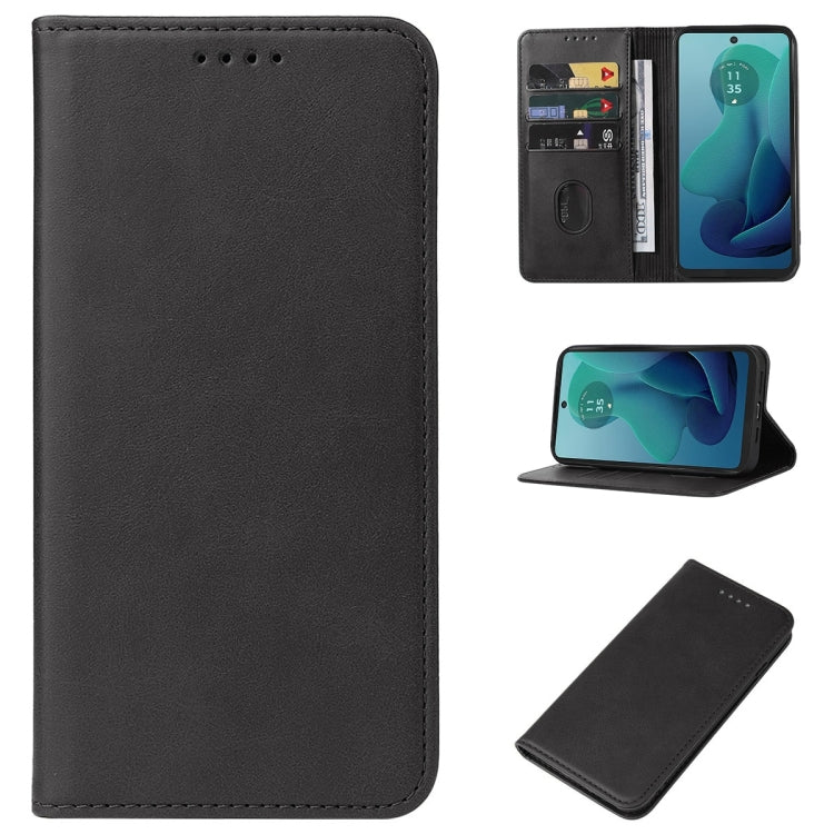 For Motorola Moto G 5G 2024 Magnetic Closure Leather Phone Case(Black) by buy2fix