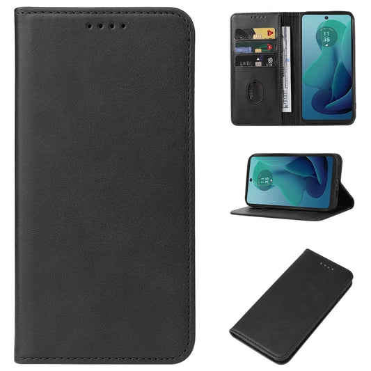 For Motorola Moto G 5G 2024 Magnetic Closure Leather Phone Case(Black) by buy2fix