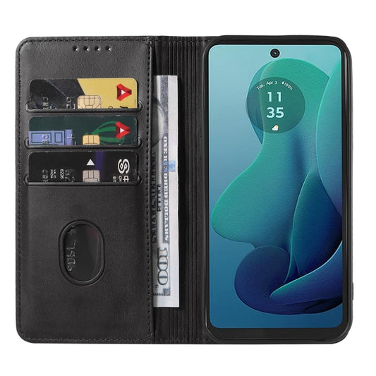 For Motorola Moto G 5G 2024 Magnetic Closure Leather Phone Case(Black) by buy2fix