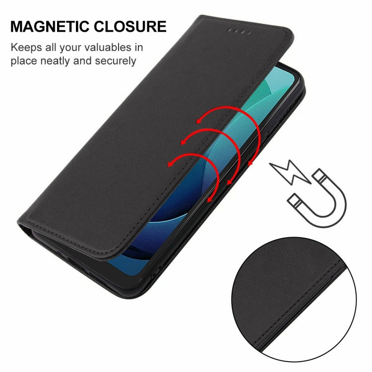 For Motorola Moto G 5G 2024 Magnetic Closure Leather Phone Case(Black) by buy2fix