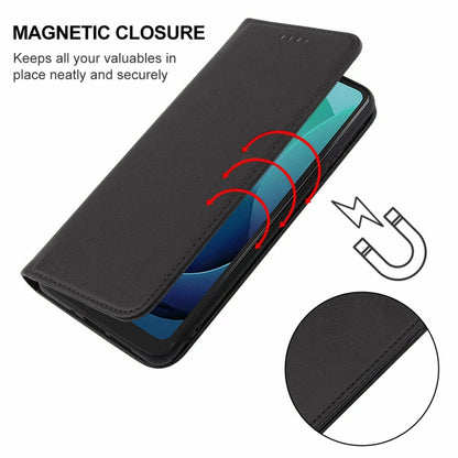 For Motorola Moto G 5G 2024 Magnetic Closure Leather Phone Case(Black) by buy2fix