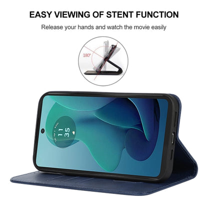 For Motorola Moto G 5G 2024 Magnetic Closure Leather Phone Case(Blue) by buy2fix