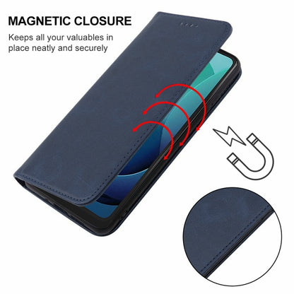 For Motorola Moto G 5G 2024 Magnetic Closure Leather Phone Case(Blue) by buy2fix