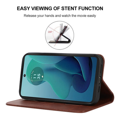 For Motorola Moto G 5G 2024 Magnetic Closure Leather Phone Case(Brown) by buy2fix