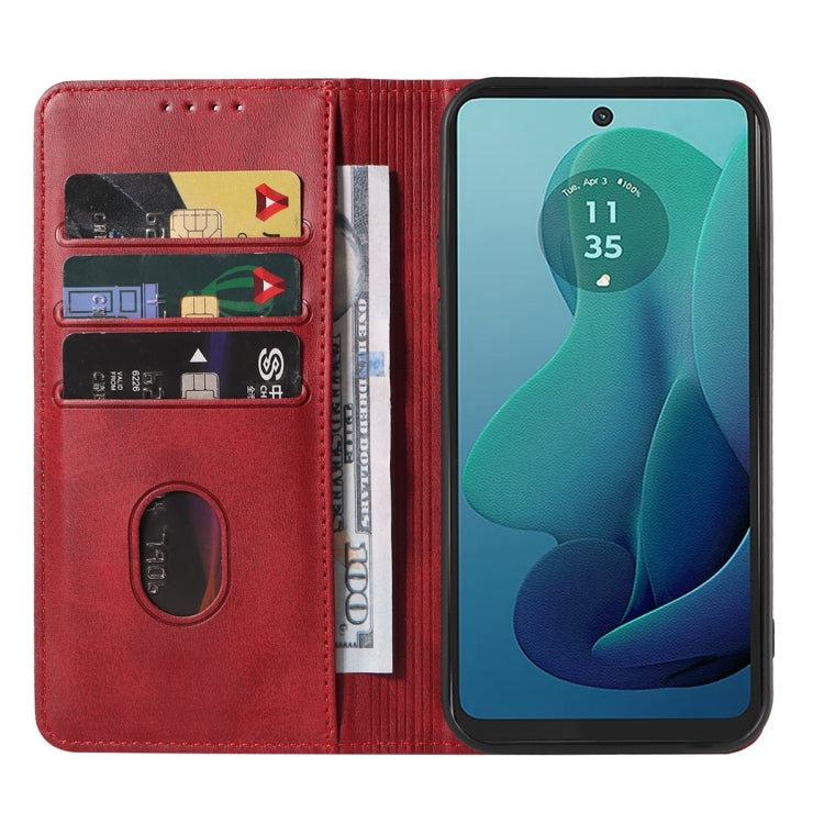 For Motorola Moto G 5G 2024 Magnetic Closure Leather Phone Case(Red) by buy2fix