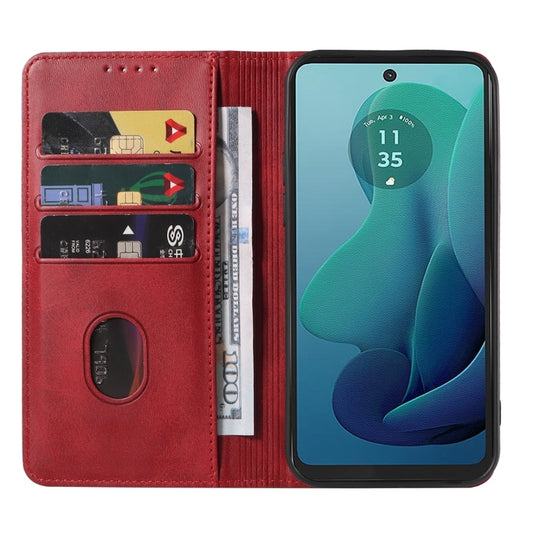 For Motorola Moto G 5G 2024 Magnetic Closure Leather Phone Case(Red) by buy2fix