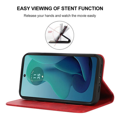 For Motorola Moto G 5G 2024 Magnetic Closure Leather Phone Case(Red) by buy2fix