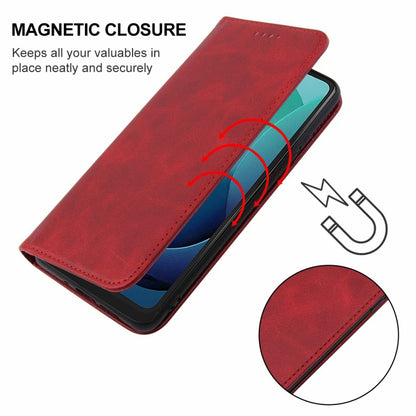 For Motorola Moto G 5G 2024 Magnetic Closure Leather Phone Case(Red) by buy2fix