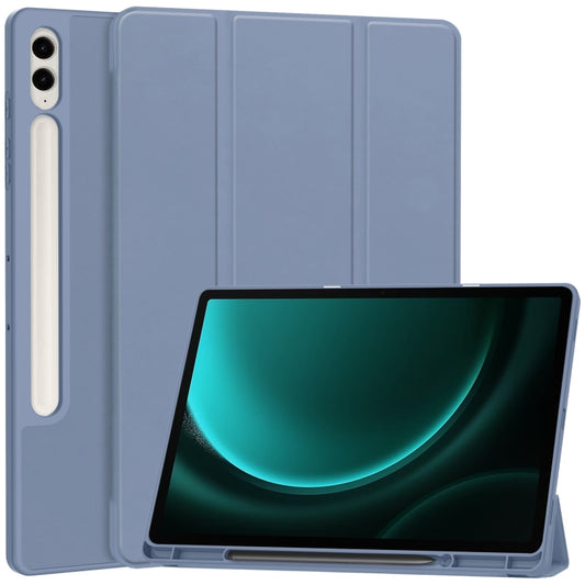 For Samsung Galaxy Tab S9 FE+ / S10+ 3-Fold Pure Color TPU Smart Leather Tablet Case with Pen Slot(Lavender) - Galaxy Tab S9 FE+ by buy2fix | Online Shopping UK | buy2fix