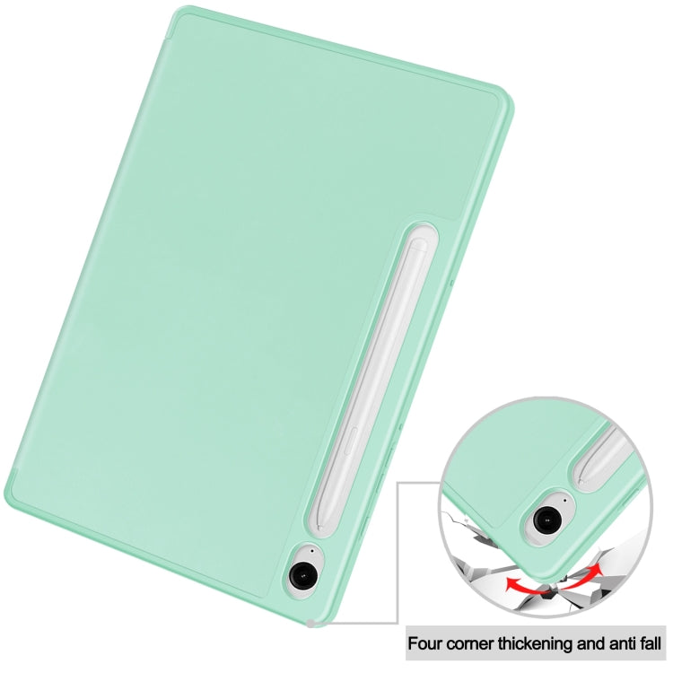 For Samsung Galaxy Tab S9 FE / S10 FE 3-Fold Pure Color TPU Smart Leather Tablet Case with Pen Slot(Mint Green) - Galaxy Tab S9 FE by buy2fix | Online Shopping UK | buy2fix