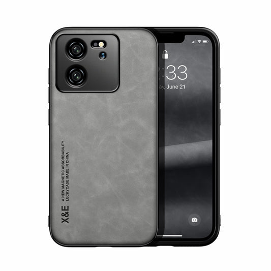 For Xiaomi Redmi K60 Ultra Skin Feel Magnetic Leather Back Phone Case(Light Grey) - Xiaomi Cases by buy2fix | Online Shopping UK | buy2fix