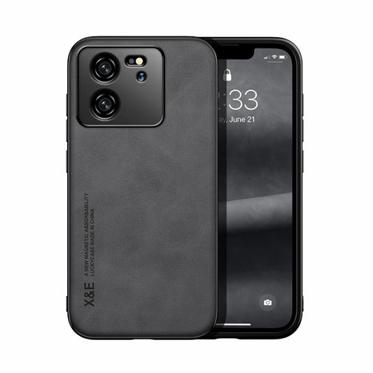 For Xiaomi Redmi K60 Ultra Skin Feel Magnetic Leather Back Phone Case(Dark Grey) - Xiaomi Cases by buy2fix | Online Shopping UK | buy2fix