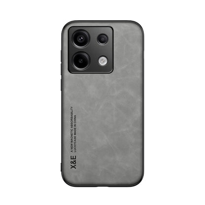 For Xiaomi Redmi Note 13 Pro 5G Skin Feel Magnetic Leather Back Phone Case(Light Grey) - Xiaomi Cases by buy2fix | Online Shopping UK | buy2fix