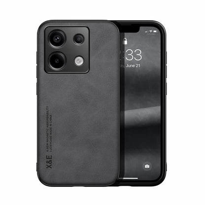 For Xiaomi Redmi Note 13 Pro 5G Skin Feel Magnetic Leather Back Phone Case(Dark Grey) - Xiaomi Cases by buy2fix | Online Shopping UK | buy2fix