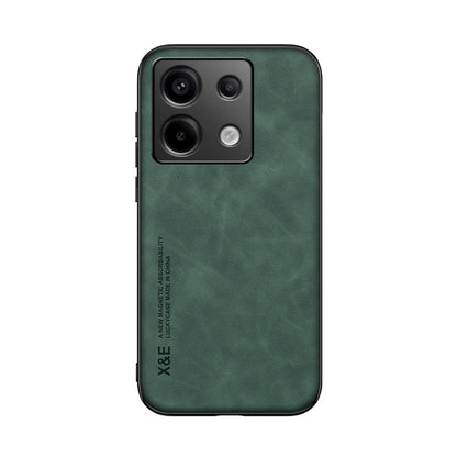 For Xiaomi Redmi Note 13 Pro 5G Skin Feel Magnetic Leather Back Phone Case(Green) - Xiaomi Cases by buy2fix | Online Shopping UK | buy2fix